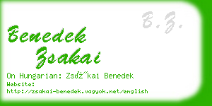 benedek zsakai business card